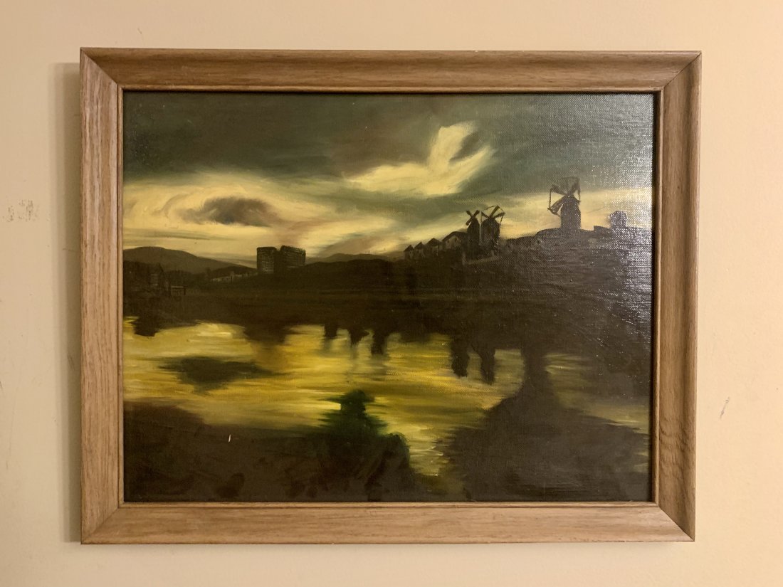 Antique Impressionist Spanish Scene Mallorca: Antique Impressionist Spanish Scene Mallorca, Spain, Balearic Islands, Spain, O/B, titled on verso, 16 x 20".