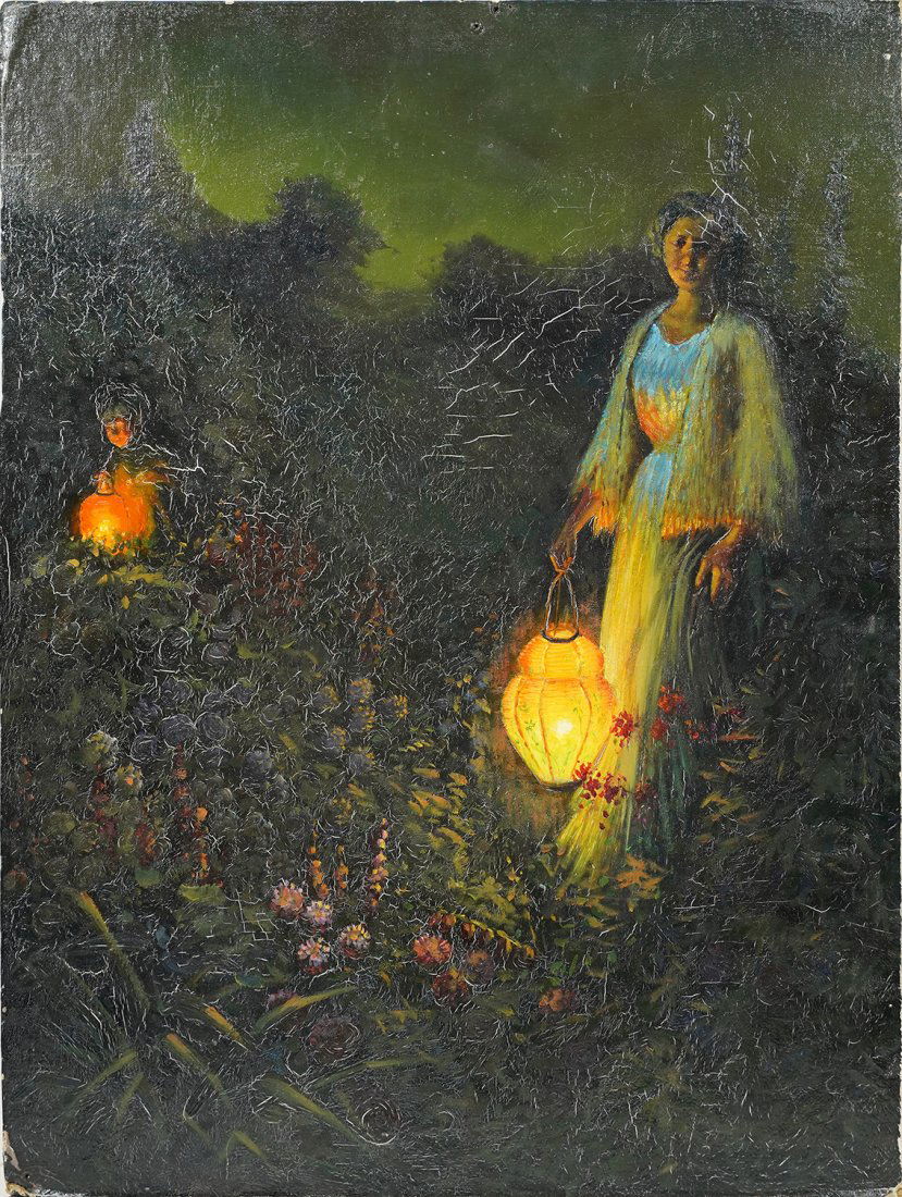 Important American Impressionist Nocturnal Flower O/B (1 of 5)