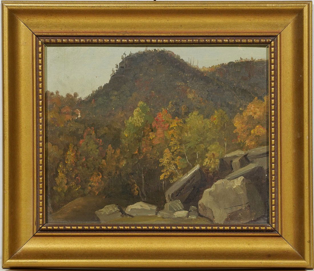 Antique Hudson River Fall Oil Painting Autumn Hills (1 of 6)