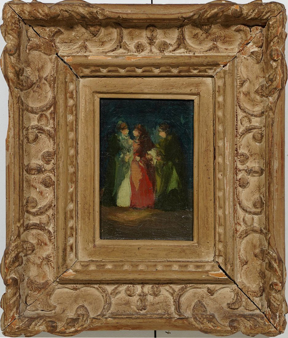 Ashcan School Impressionist Park Portrait Paintng (1 of 5)