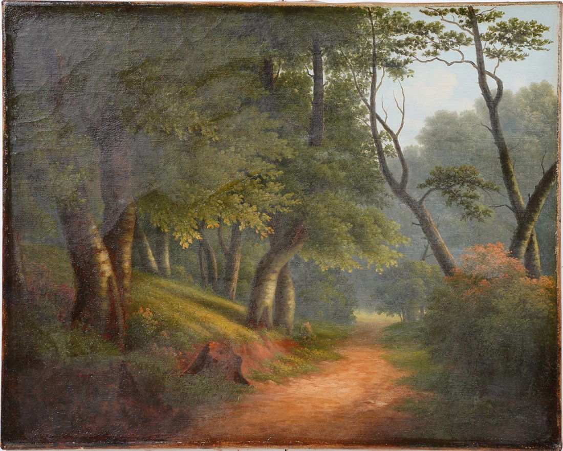 Antique American Hudson River School Forest Painting (1 of 5)