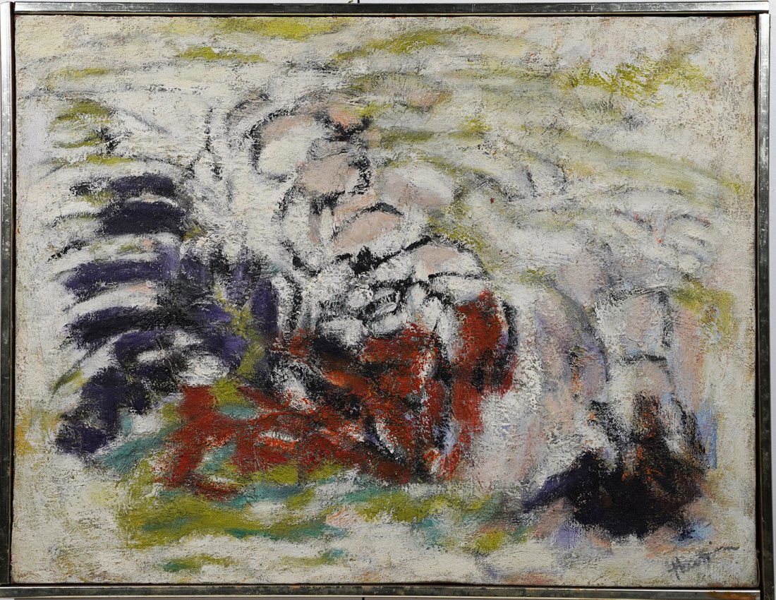 Important Abstract Expressionist Signed Oil Painting (1 of 8)