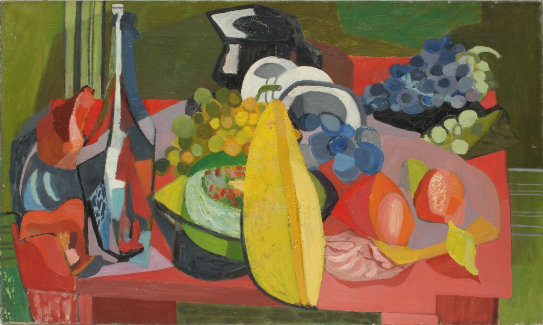 Antique American Modernist Cubist Still Life Painting (1 of 6)