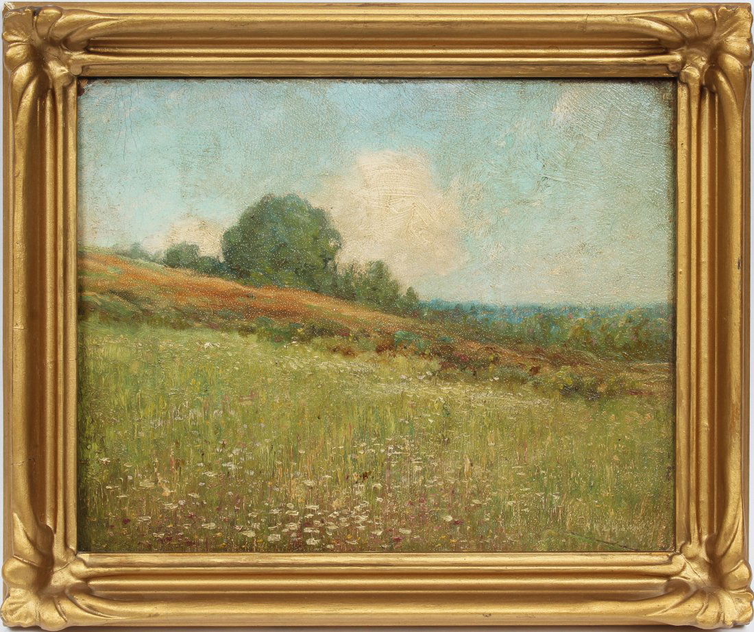 Antique Southern School Wild Flower Signed Oil Painting (1 of 7)
