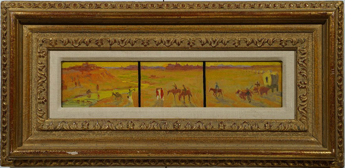 Taos School Western Native American Horse Oil Painting (1 of 7)
