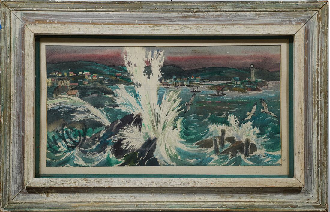 James Lewicki Pounding Surf New England Painting (1 of 9)