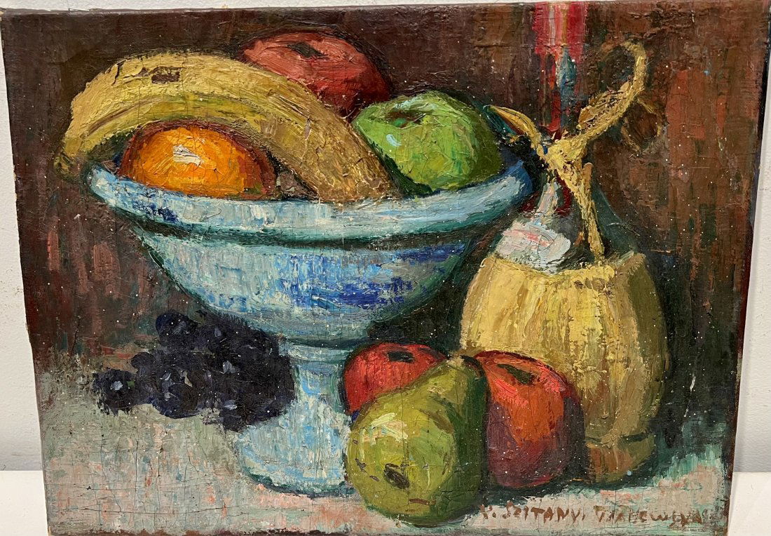 Antique Post Impressionist Still-Life oil painting (1 of 3)