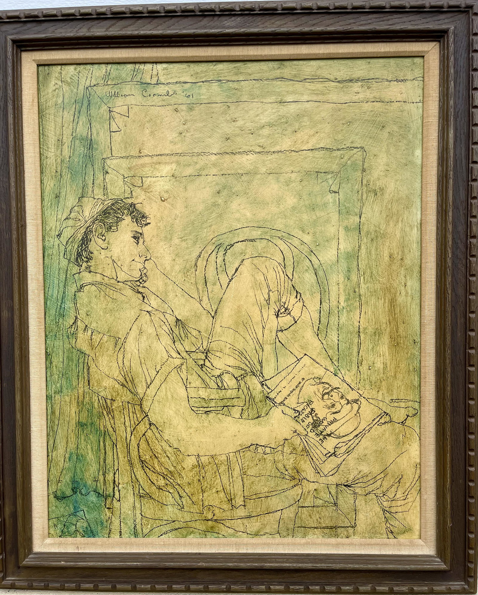 American Artist Mid Century Modern Self-Portrait (1 of 4)