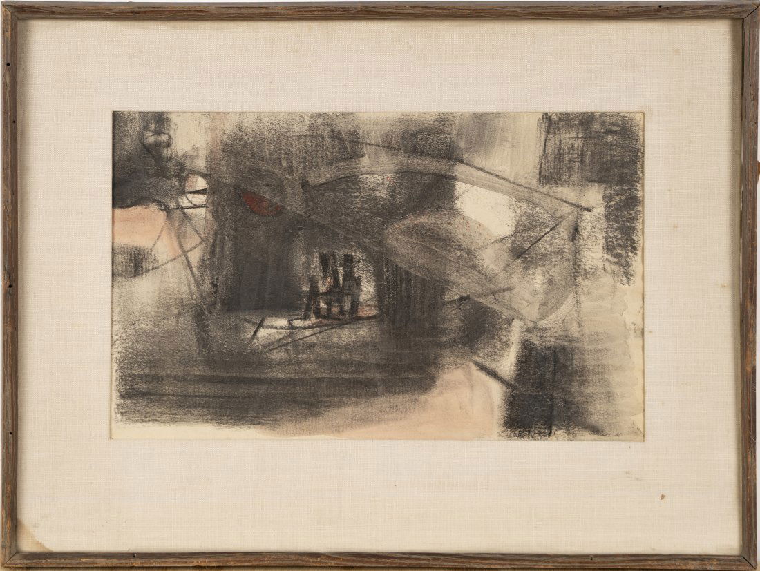 Signed Abstract Modernist Gouache Babcock Provenance !! (1 of 5)