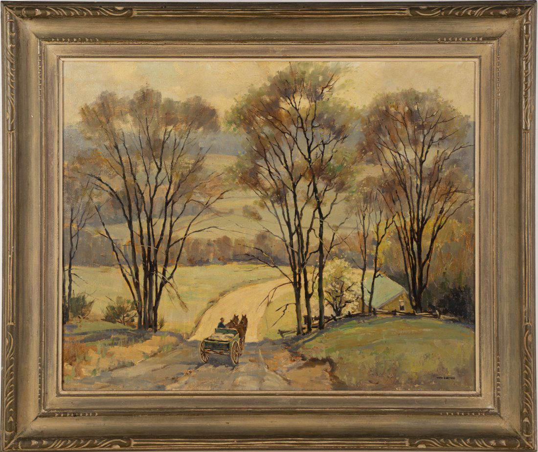 Tom Roberts Signed Modernist Landscape Painting (1 of 7)