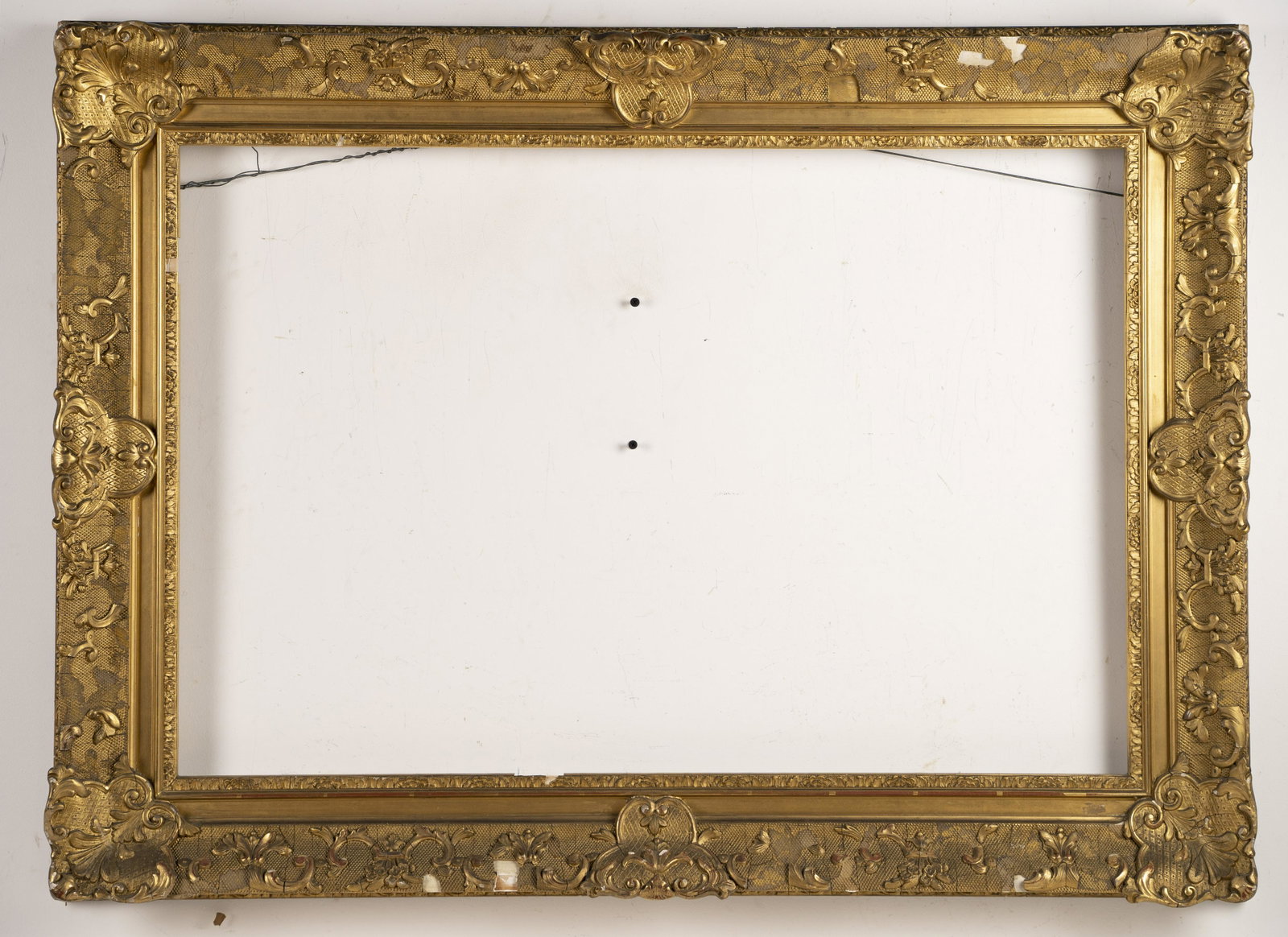 24 by 36 Antique Ornate Impressionist Painting Frame: Antique American gold oil painting frame. Condition as photographed. From a collection of a retired frame dealer in New York City!!! Some amazing frames!! Make sure you take a close look. Opening size