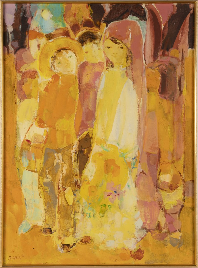 Signed American Modernist Kids Portrait Oil Painting (1 of 6)