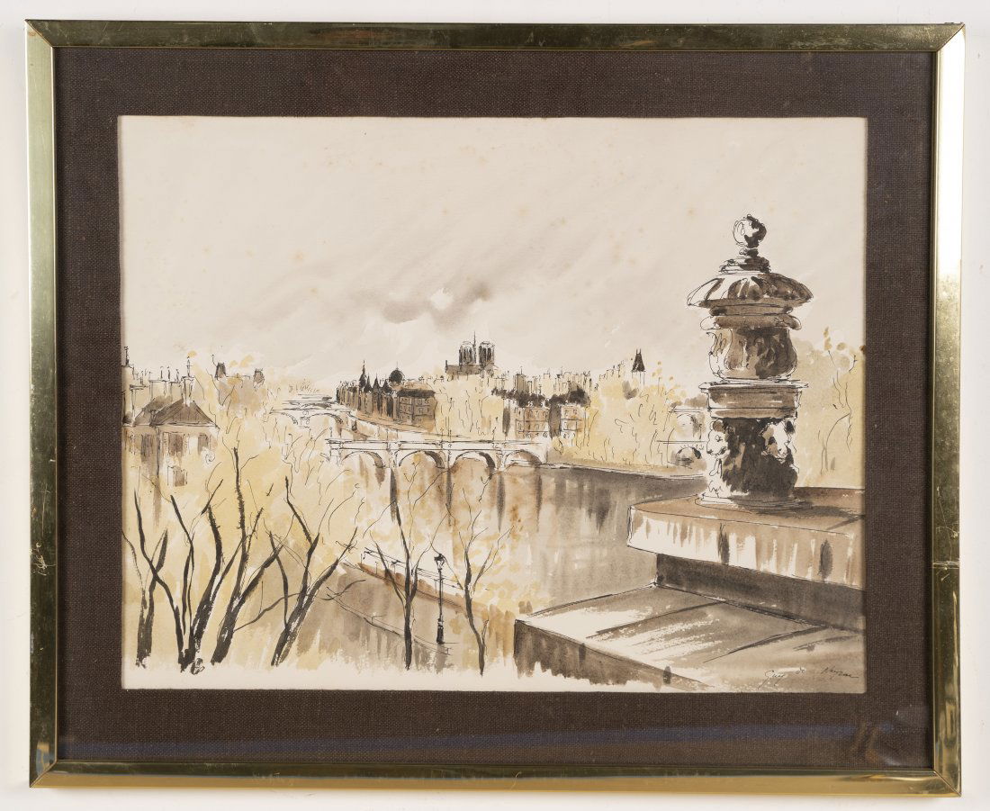 Antique French Impressionist Paris Cityscape Painting (1 of 6)