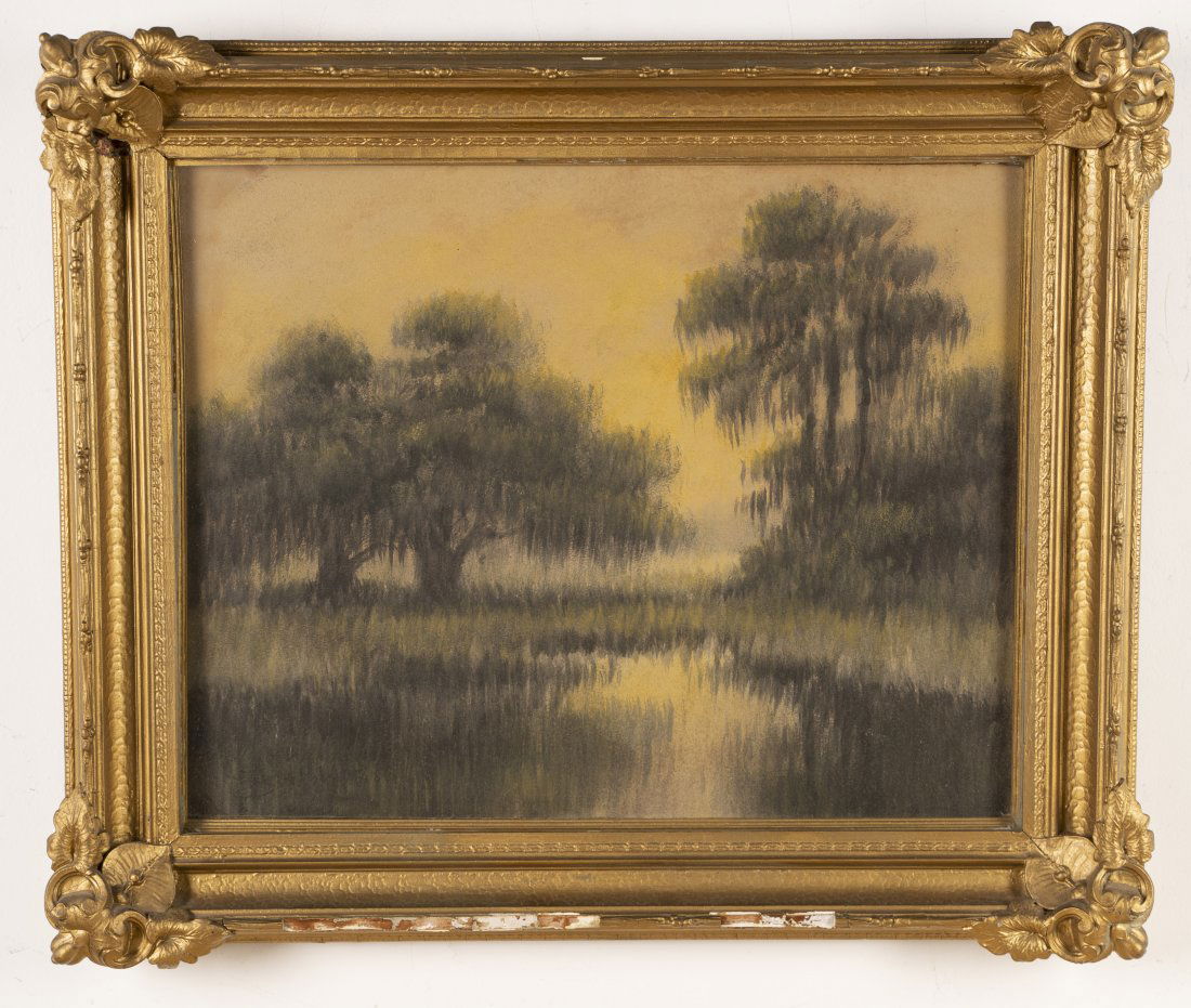 Alexander Drysdale Early Bayou Swamp Landscape Painting (1 of 5)