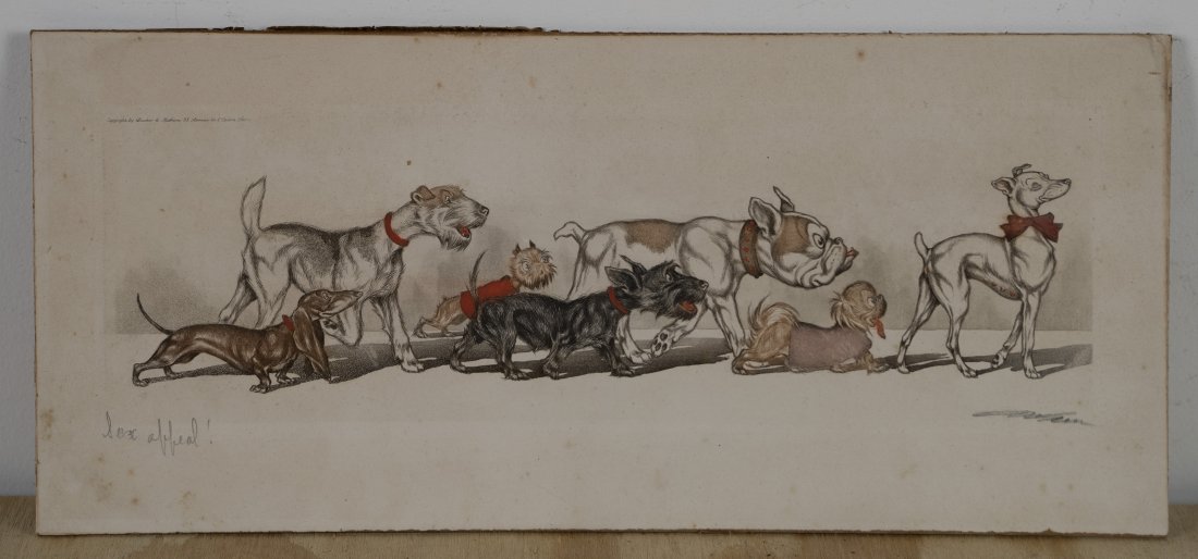 Vintage Antique Dog Print Signed Original Boris O'Klein (1 of 3)