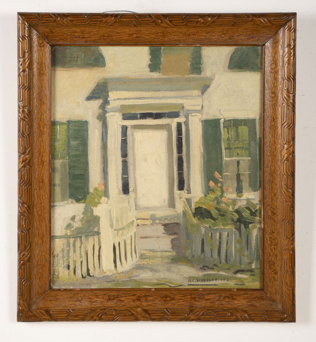 Modernist Woman Artist Front Door Oil Painting 1921 (1 of 6)