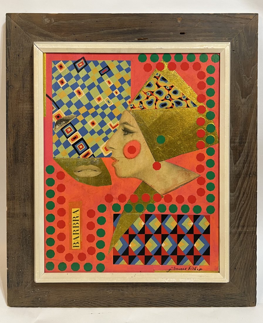 Vintage Pop Art Cleopatra Modern Abstract Portrait Oil (1 of 9)