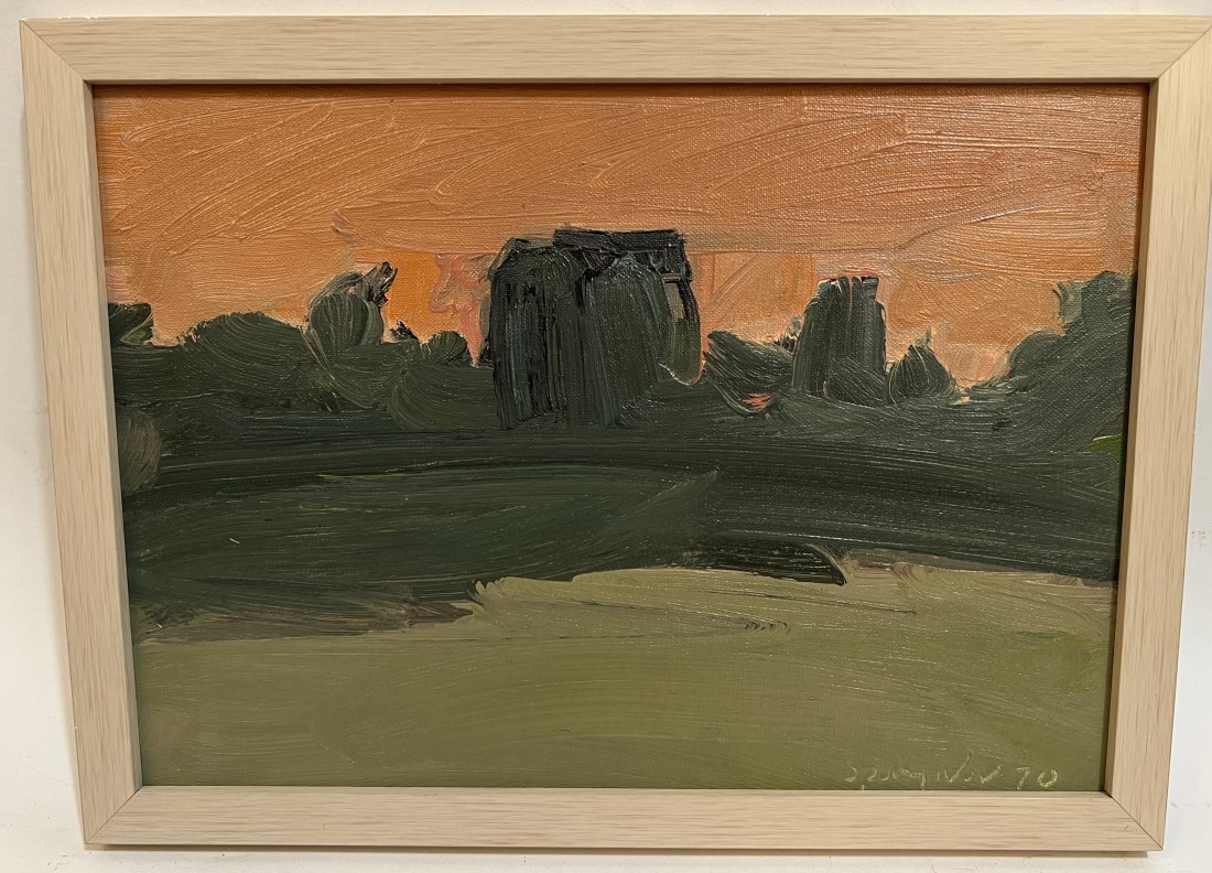 Antique Modernist Sunset Minimalist Abstract Landscape (1 of 5)