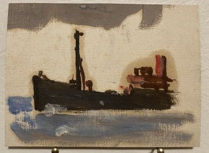 Circle Thomas Hart Benton Modernist Boat Study Painting (1 of 3)