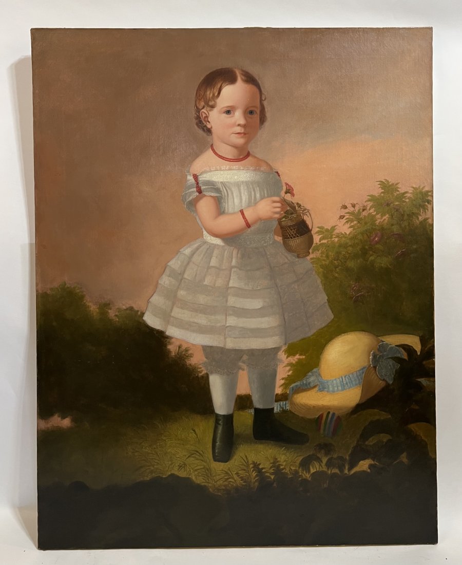 Antique American School Folk Art Major Portrait (1 of 7)
