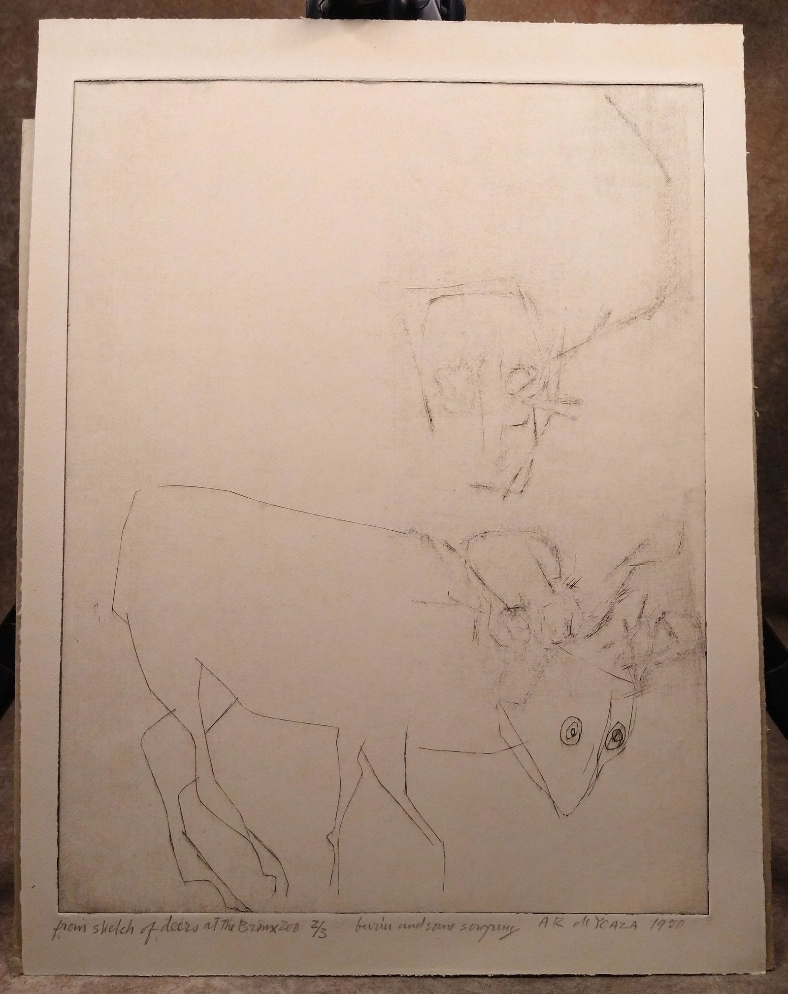 Vintage Modern Abstract Atelier 17 American Ecuador woman artist Ana Rosa De Ycaza 5 (1 of 3)