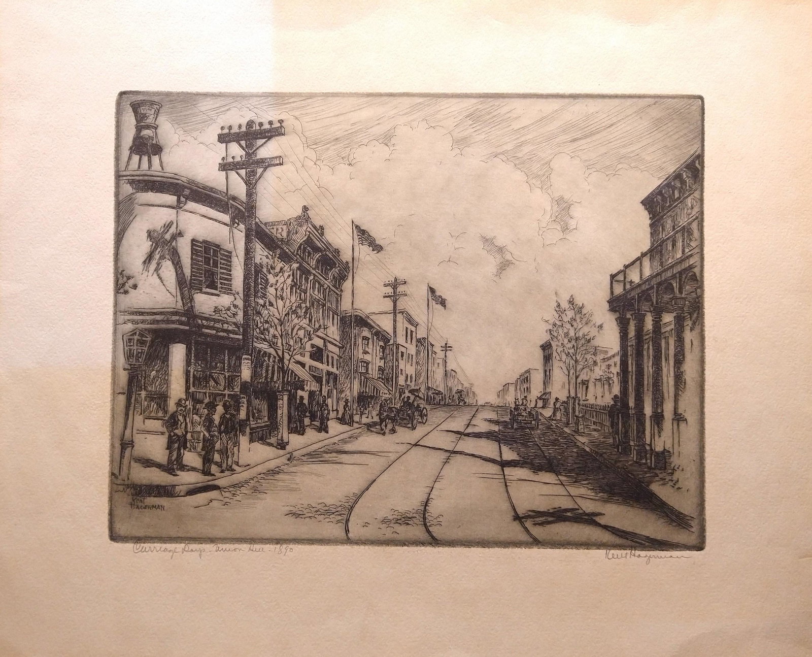 Vintage signed etching Kent Hagerman Ohio/Colorado/Florida artist (1 of 3)