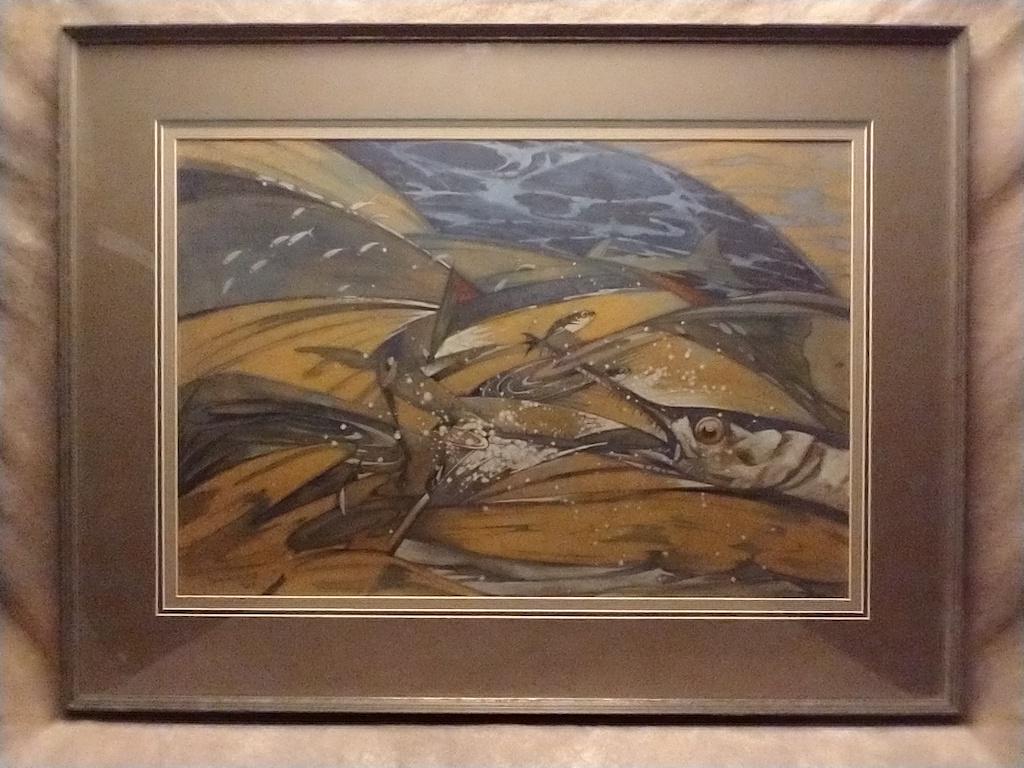 Stephen Haweis, English Artist, Art Nouveau Style, Bermuda Scene, Original Painting: Stephen Haweis, English Artist, Art Nouveau Style, Gouache and Watercolor, signed lower left and dated 1906, probably done in Bermuda, 17 x 25", 26 x 34" framedBorn in London, England on July 23rd, 18