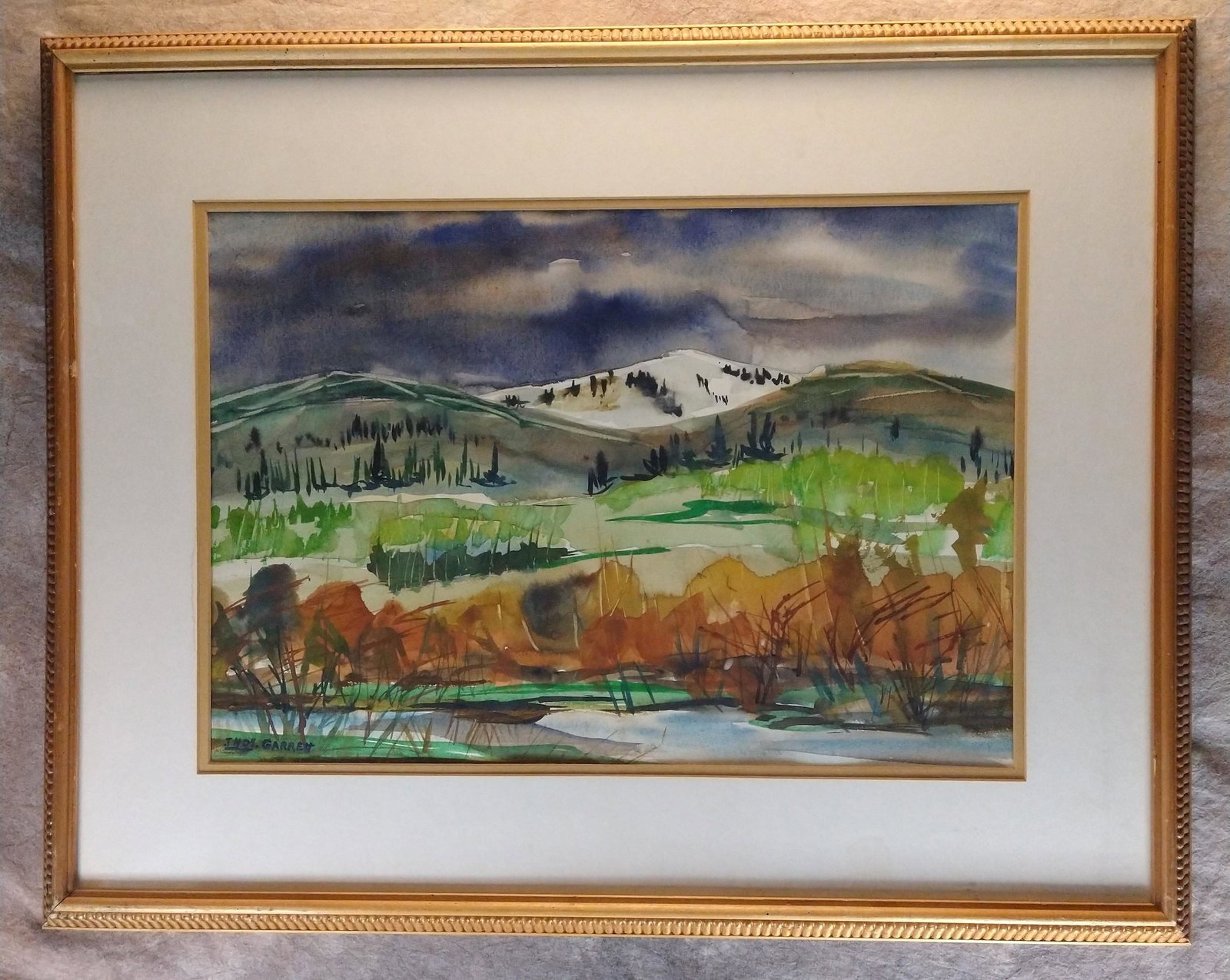 Thomas Balfour Garrett Australian Artist Watercolor Signed Impressionist: Thomas Balfour Garrett Australian Artist Watercolor Signed Impressionist, 14 1/4 x 20 3/4", 23 3/4 x 30" framed