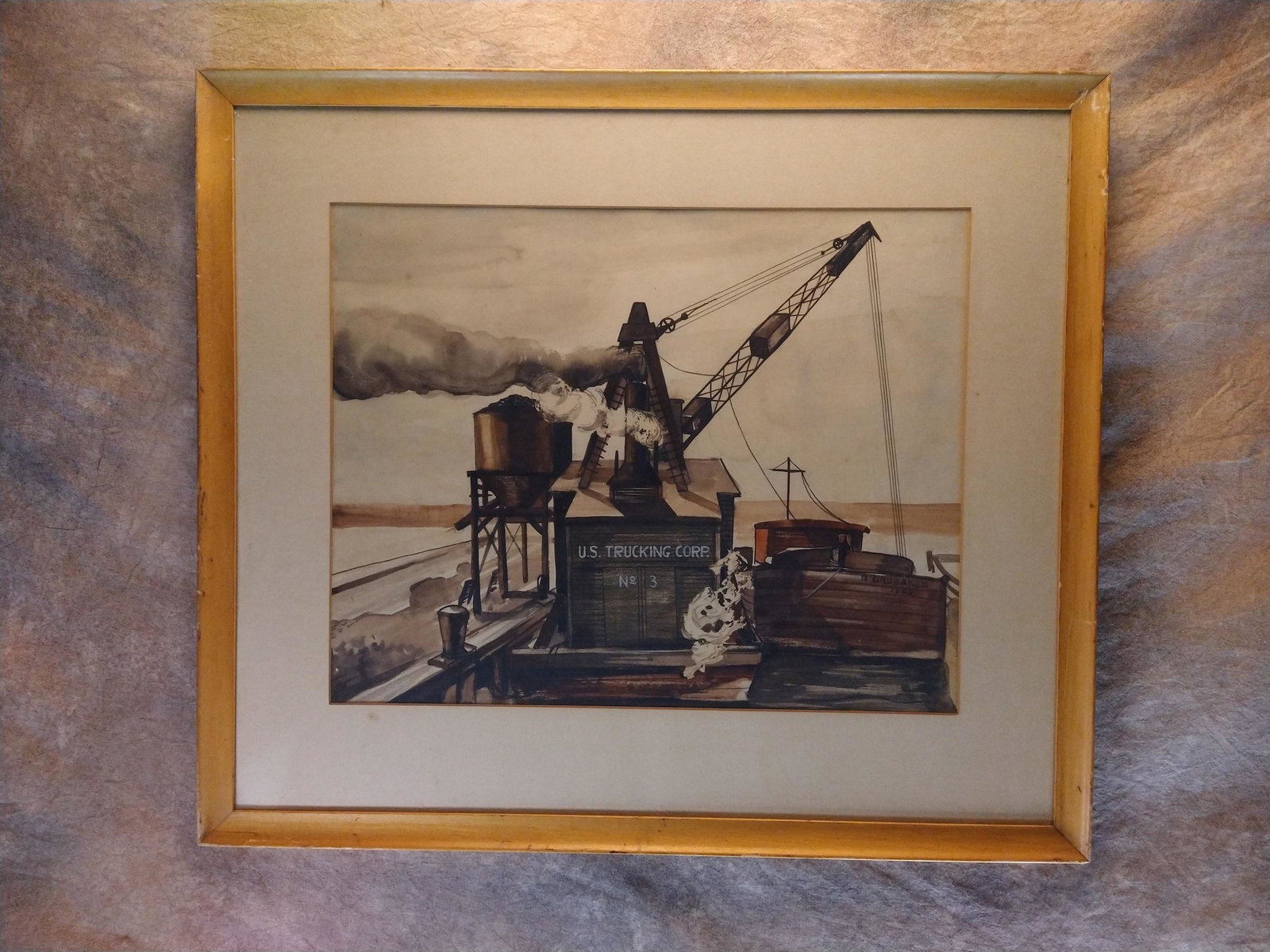 Robert Brubaker American Artist Ohio WPA Industrial watercolor: Robert Brubaker American Artist Ohio WPA Industrial watercolor signed, dated 1940, 15 1/4 x 19", 23 1/2 x 27" framed.