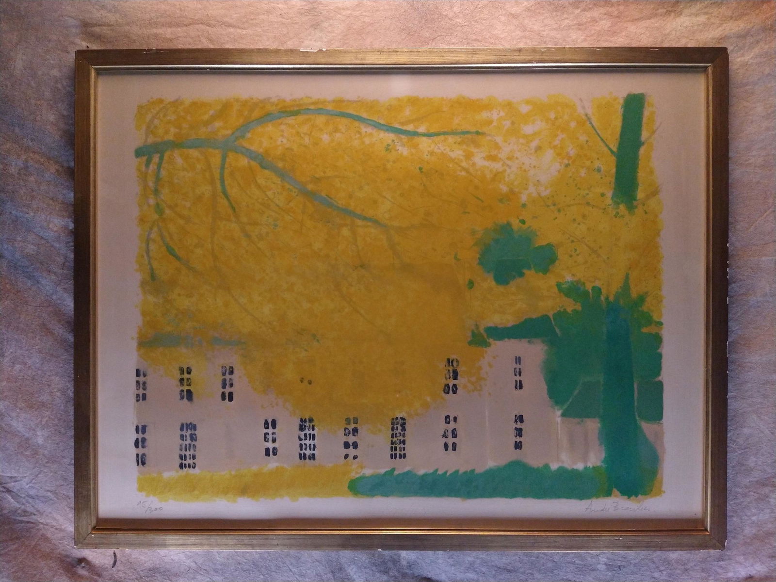 Andre Brasilier French Artist Listed Colored Lithograph signed: Andre Brasilier French Artist Listed Colored Lithograph signed, 95/300, 22 1/4 x 29 1/2", 22 1/4 x 31 1/4" framedAndré Brasilier is a French painter, born in 1929 in Saumur, France, who studied a