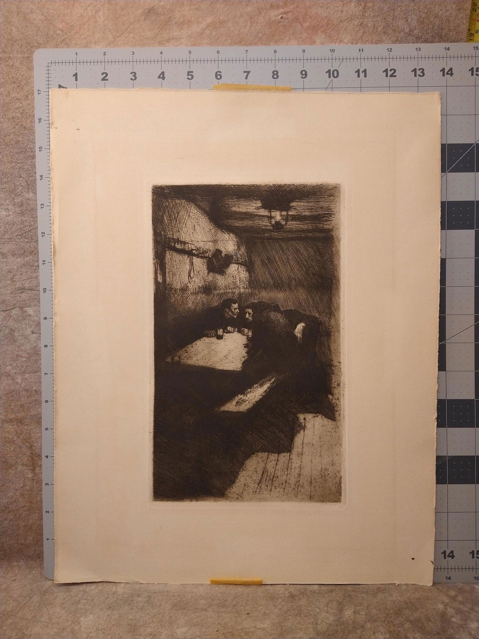 Kathe Kollwitz (Beratung) The Conspiracy German Artist: Kathe Kollwitz (Beratung) The Conspiracy German Artist, (Russian/German, 1867-1945). Etching, stamped "Muenchen, '22" lr, plate size: 11 1/2 x 7 in., 17 1/4 x 13 1/2" sheet, "Druck E.O. Felsing Berlin