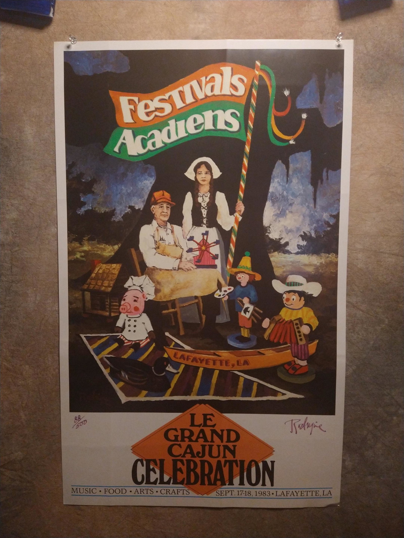 (5) Hand Signed George Rodrigue Early Posters New Orleans Artist 1: (5) Hand Signed George Rodrigue Early Posters New Orleans Artist