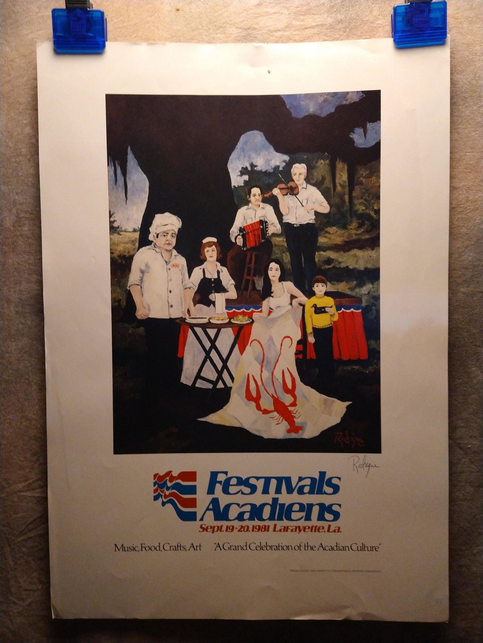 (5) Hand Signed George Rodrigue Early Posters New Orleans Artist #3: (5) Hand Signed George Rodrigue Early Posters New Orleans Artist