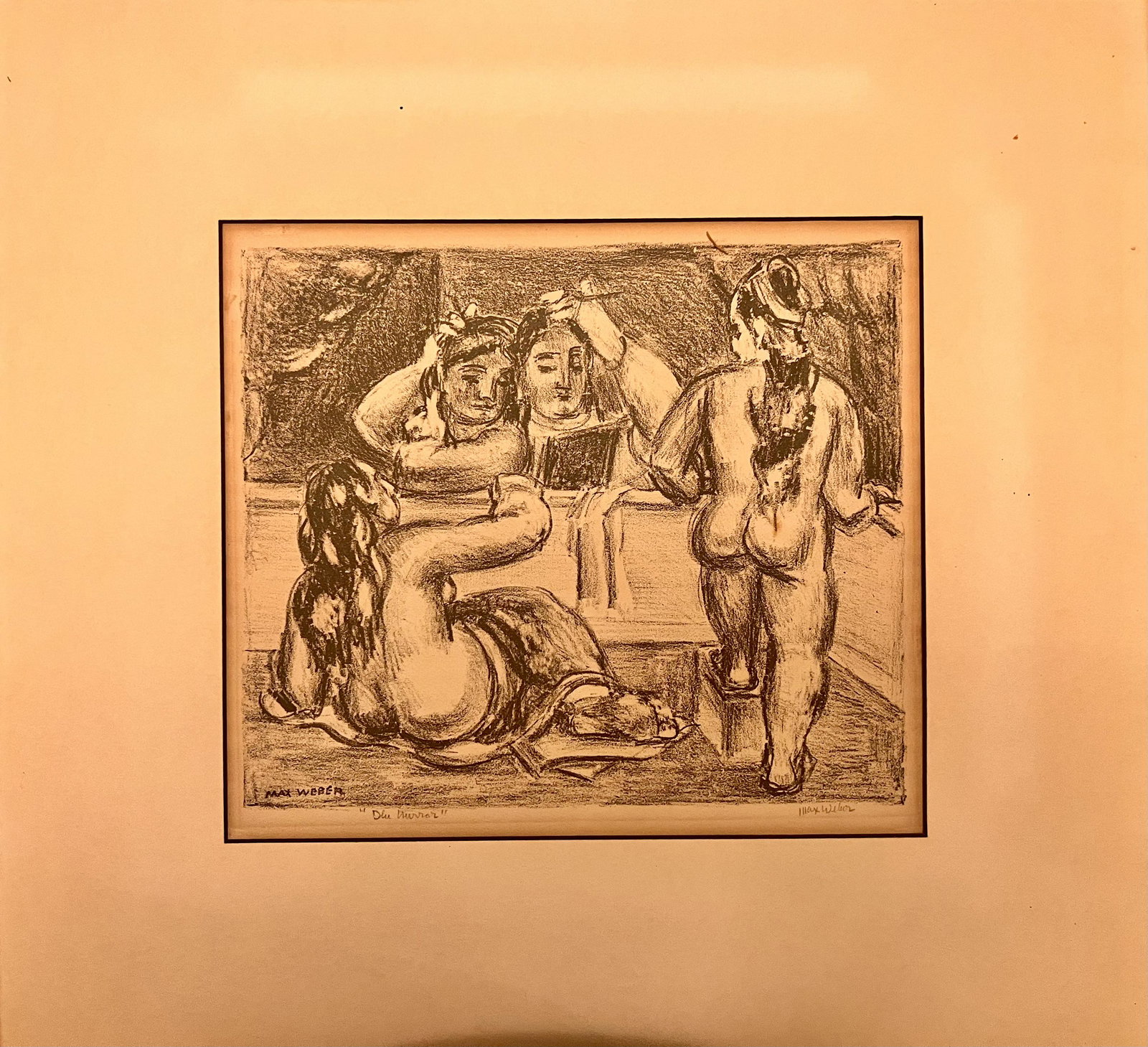 Rare Max Weber American Artist New York Modernist 1928 Lithograph signed (1 of 5)