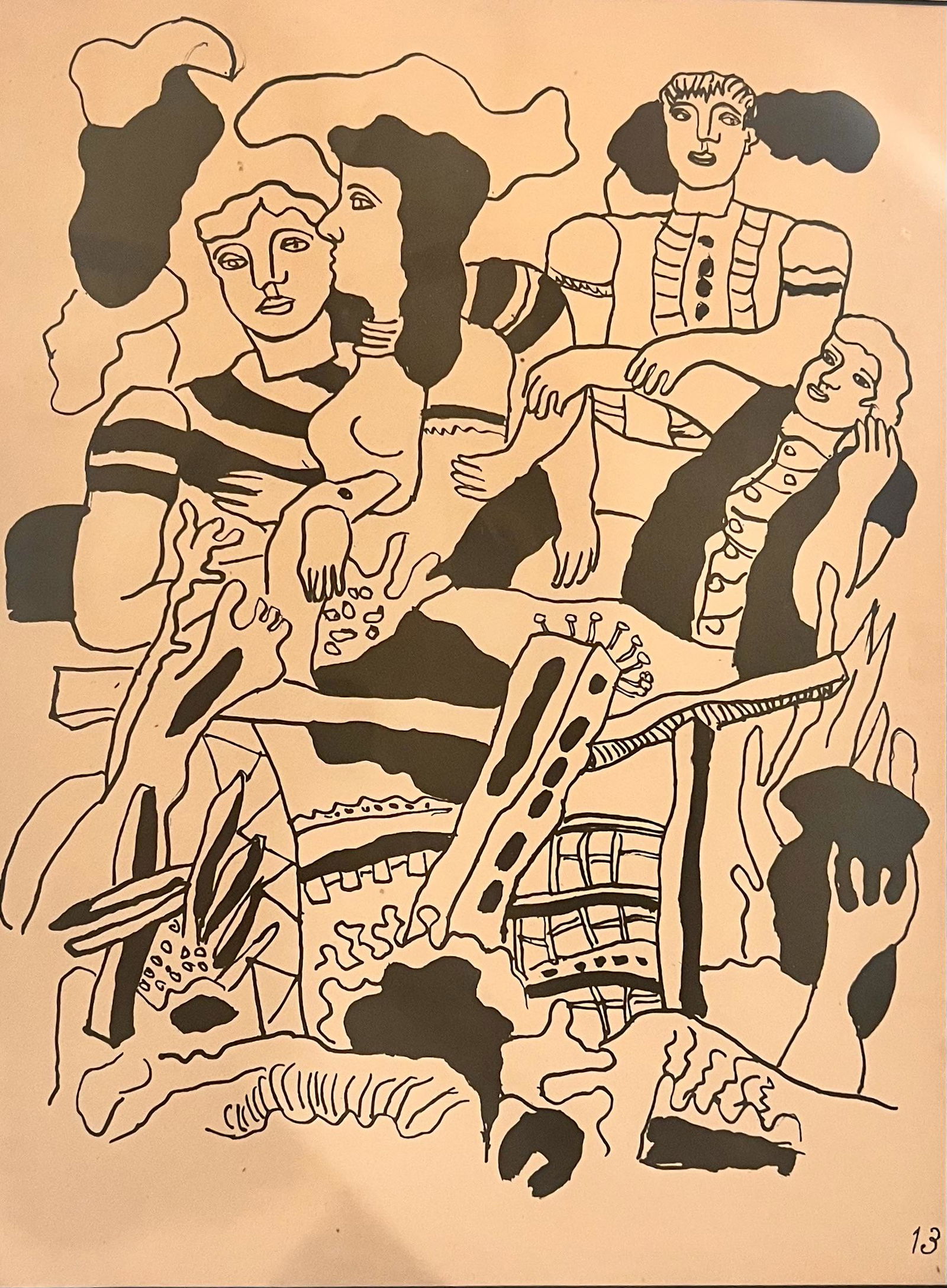 Fernand Leger French Artist Original Lithograph Le Cirque plate 12: Fernand Leger French Artist Original Lithograph Le Cirque plate 12, printed 1950 by Mourlot, edition of 300, 16 1/2 x 12 1/2" , 22 x 17 1/2" framed.