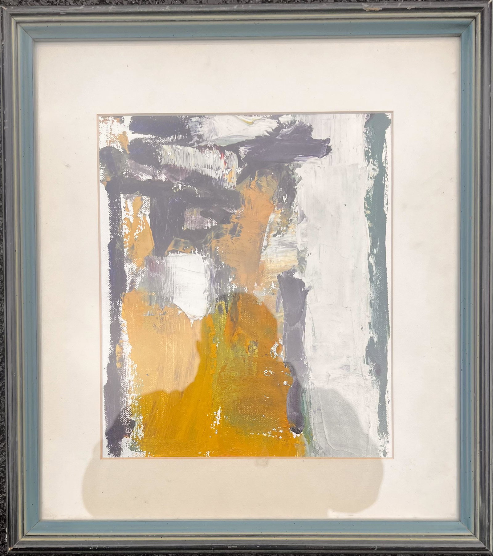 Vintage American Abstract Expressionist oil painting: Vintage American Abstract Expressionist oil painting, 8 1/2 x 7 1/4" sight, 13 1/2 x 12 1/4" framed.