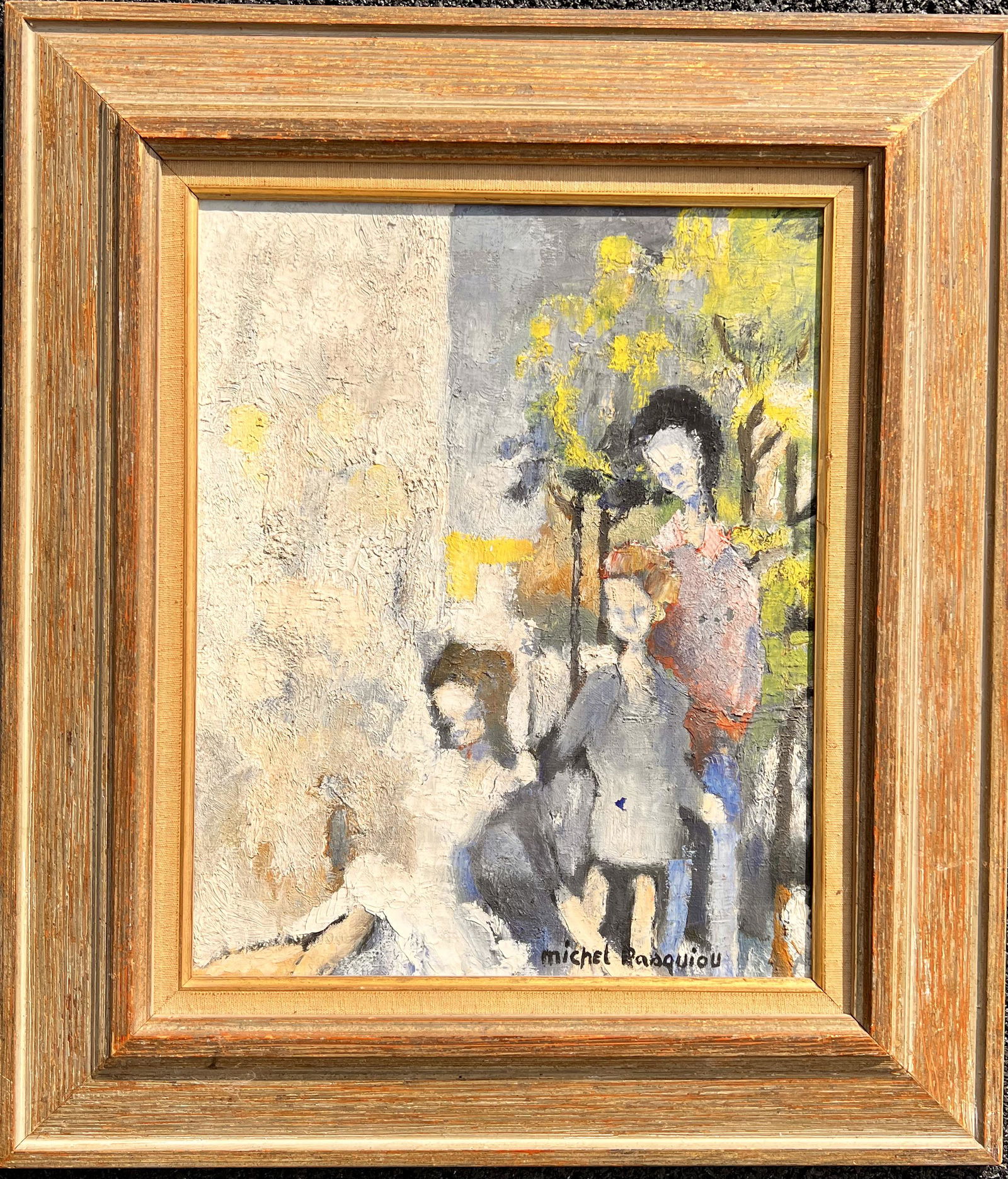 Vintage French Modernist oil Painting Figurative oil painting: Vintage French Modernist oil Painting Figurative oil painting, SLR, O/C, 16 1/4 x 13 1/4" , 23 1/2 x 20 1/2" framed