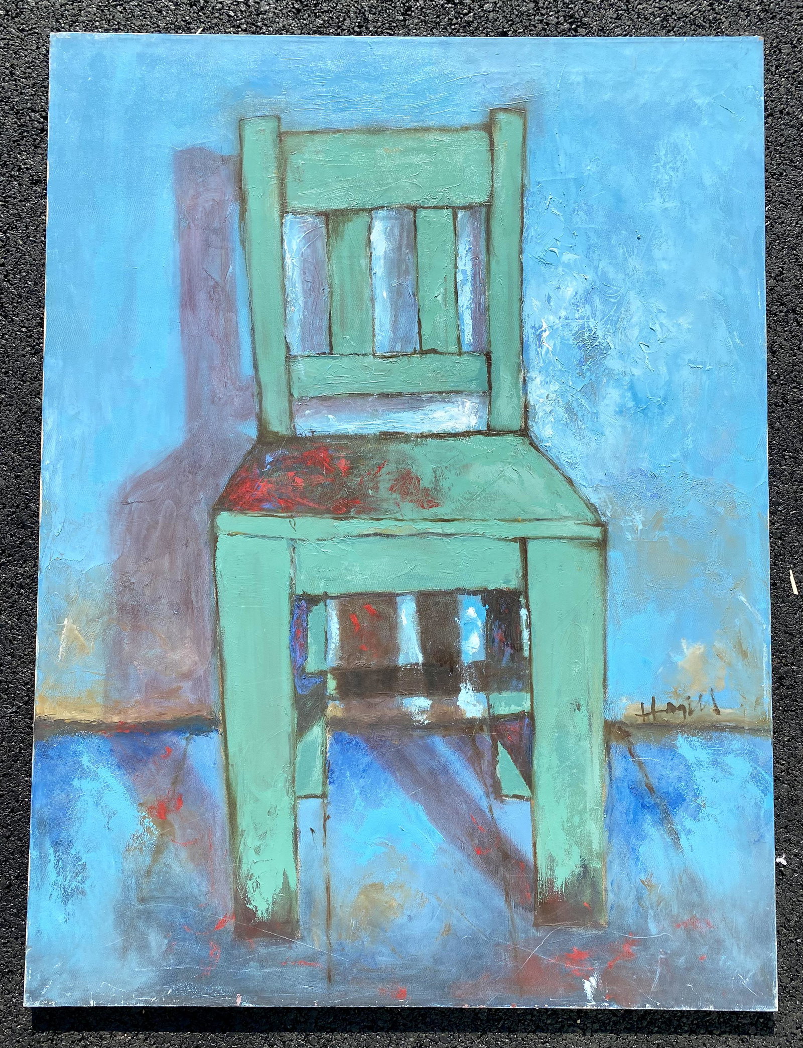 Vintage African American Artist Robert Threadgill Modernist Oil Painting signed #1: Vintage African American Artist Robert Threadgill Modernist Oil Painting signed, SLR, signed verso, dated 1978, 40 x 30" canvas Robert Allen Threadgill. African-American Painter / Commercial Artist / 