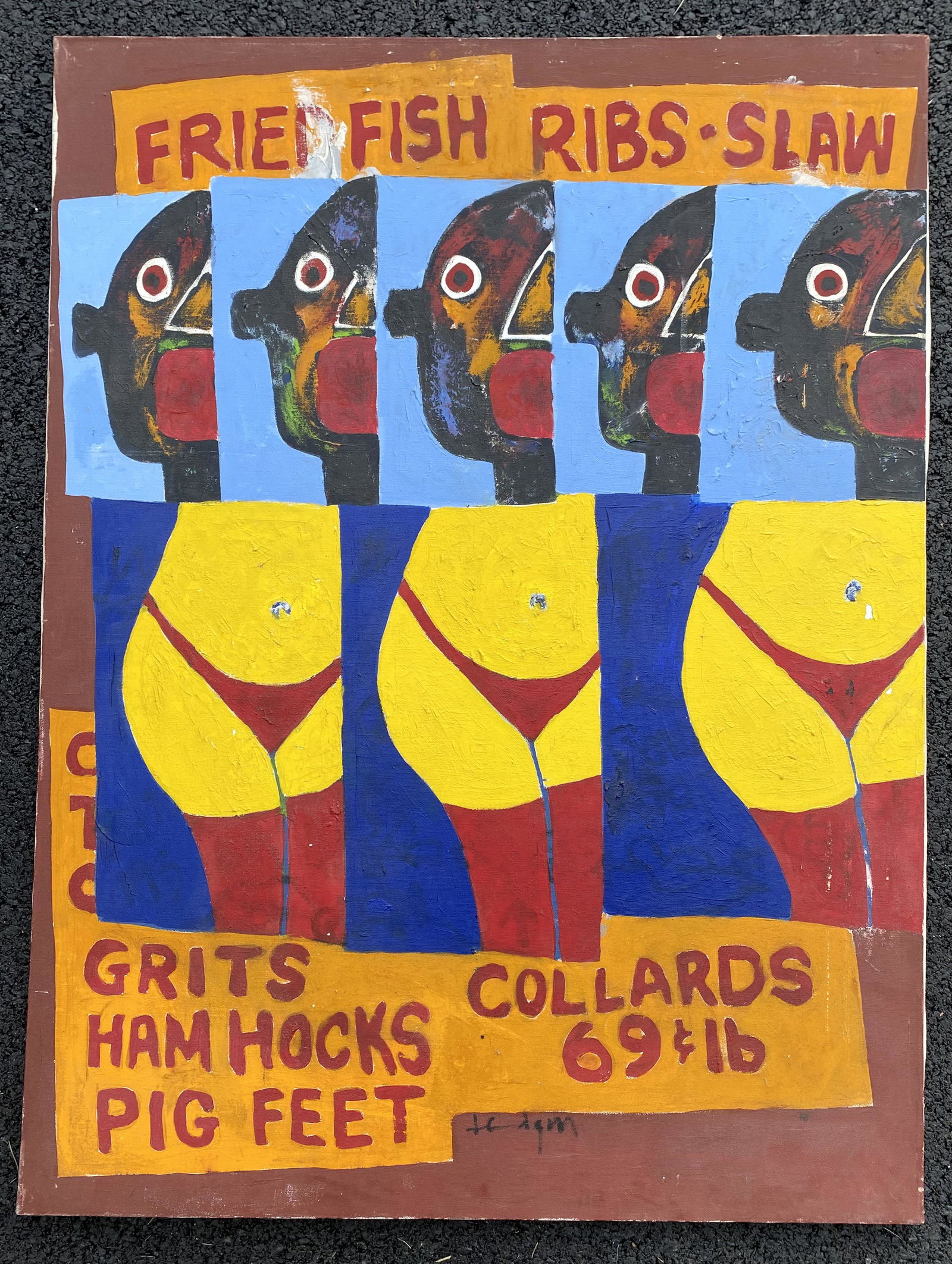 Important Museum Quality Expressionist African American Artist Robert Threadgill Oil Painting Signed: Important Museum Quality Expressionist African American Artist Robert Threadgill Oil Painting Signed, SLR, Circa 1970's, 40 x 30" canvas Robert Allen Threadgill. African-American Painter / Commercial 