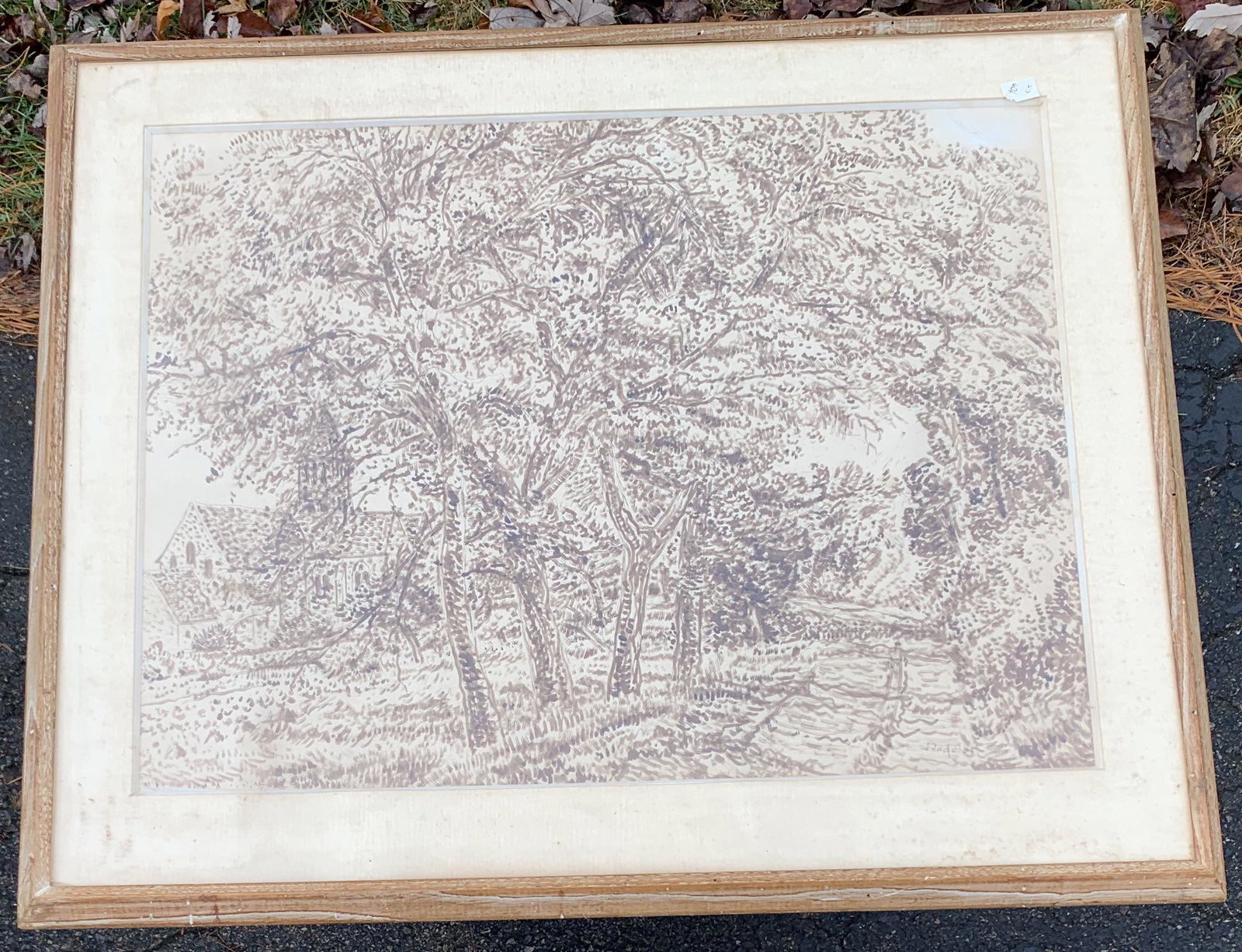 French Impressionist Drawing Jean Jadelot Signed Knoedler Gallery: French Impressionist Drawing Jean Jadelot Signed Knoedler Gallery, ink on paper, SLR, Knoedler Gallery Label on Verso, 19 x 25", 26 x 31" framed.