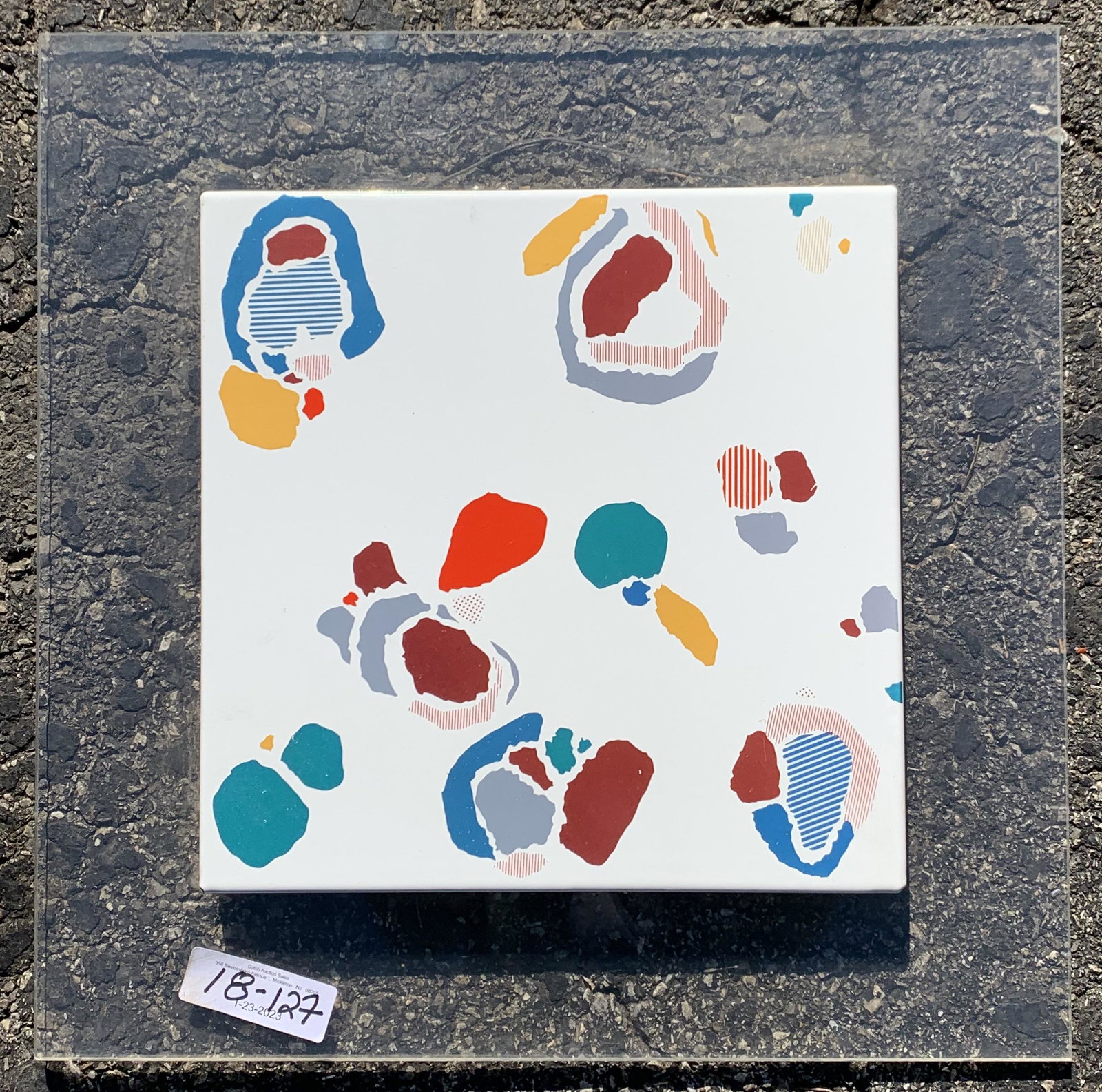 Important British Abstract Painter Gillian Ayres Signed Screenprint: Important British Abstract Painter Gillian Ayres Signed Screenprint, titled "Variant", editions Elektro Editions of America, Ltd. 1970-72, American Federation of Arts, 12 x 12" 18 x 18", plexiglass."G