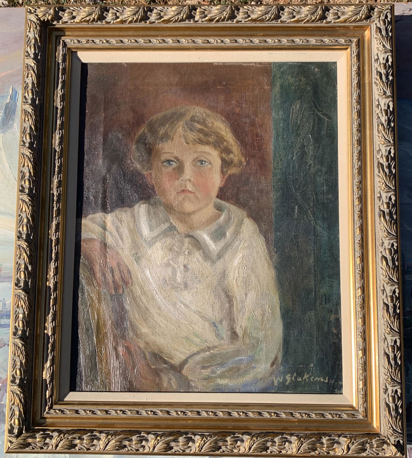 American Artist Ashcan School Portrait Attr. William Glackens Oil Painting Signed: American Artist Ashcan School Portrait Attributed William Glackens Oil Painting SLR, possibly Ira Glackens, 20 x 16"William James Glackens (March 13, 1870 â€“ May 22, 1938) was an American realis