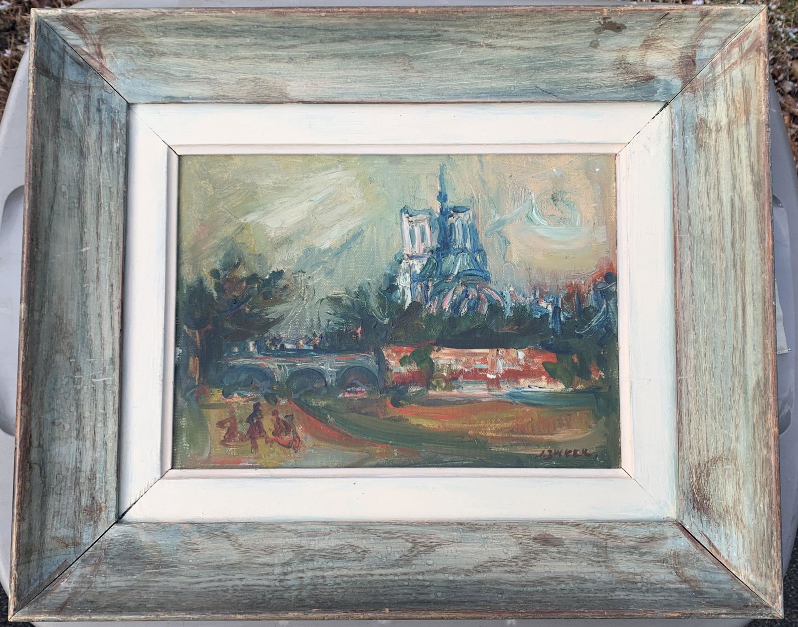 Important Polish French American Expressionist Artist Jacques Zucker Oil Painting Notre Dame: Important Polish French American Expressionist Artist Jacques Zucker Oil Painting Notre Dame, 11 1/2 x 15", 16 x 19" framed.Zucker was very much an international artist. He was born in Radom, Poland i