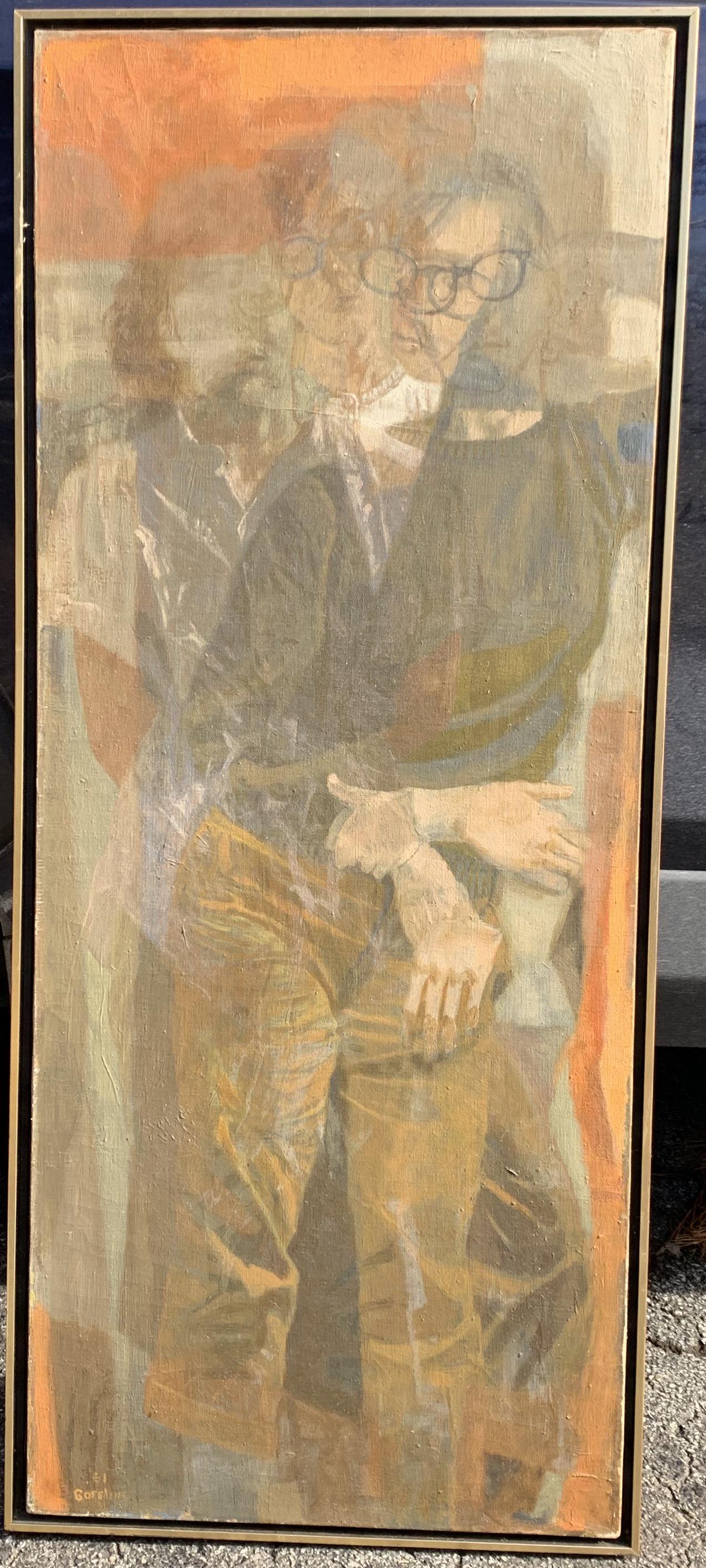American New York Artist Expressionist Scene Douglas Gorsline Signed: American New York Artist Expressionist Scene Douglas Gorsline Signed, dated 1961, 44 x 18", 45 1/2 x 19 1/2" framed. Douglas Warner Gorsline (1913-1985) was an American painter and writer who was born