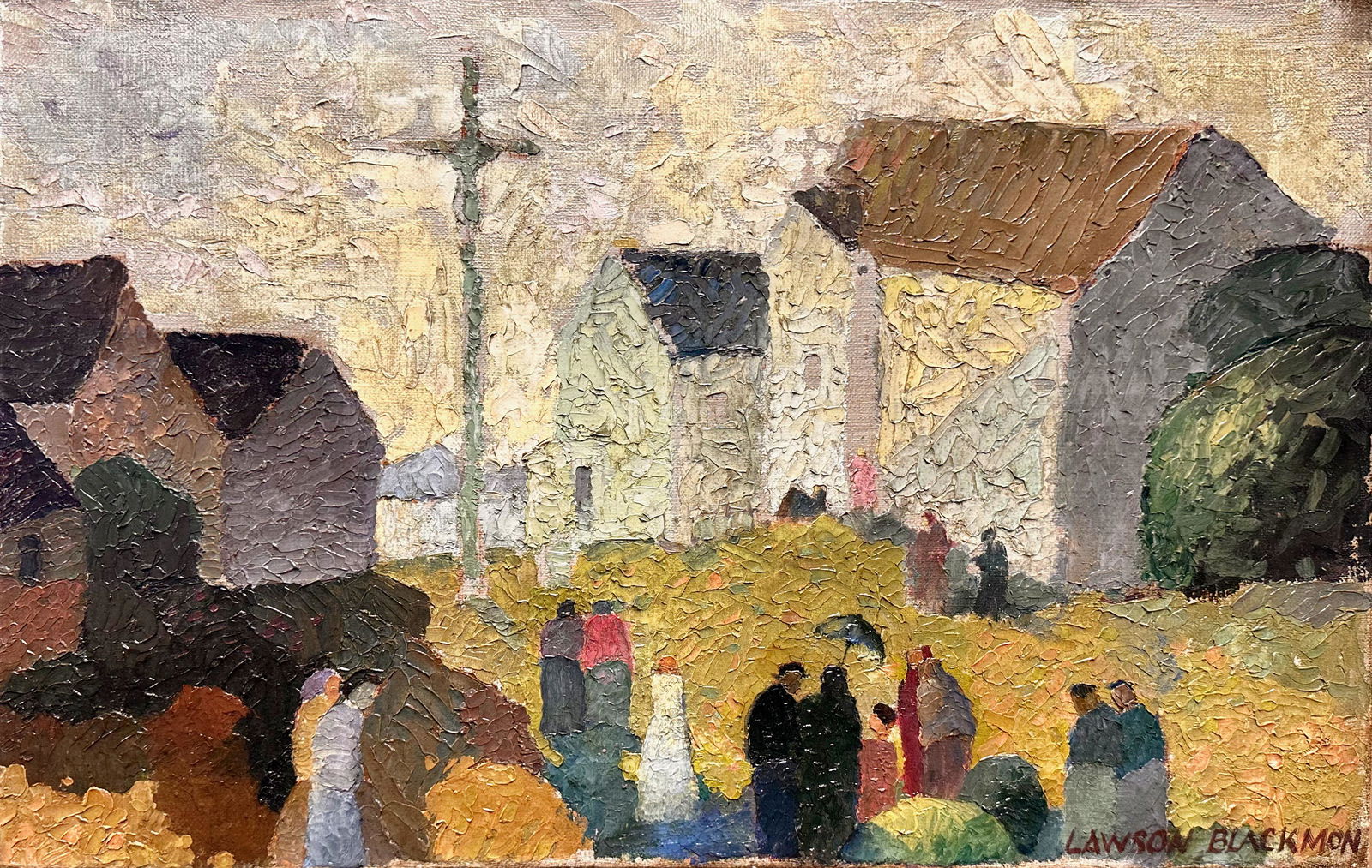 Rare San Antonio Texas Impressionist Modernist Artist Oil Painting Signed (1 of 5)