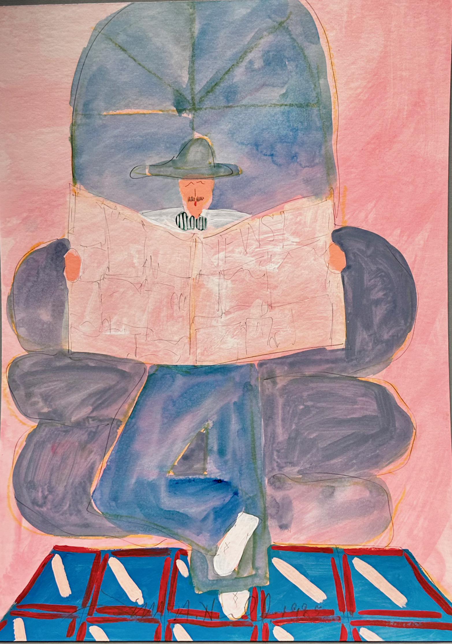 Contemporary American Modernist Abstract Mixed Media Signed (1 of 3)