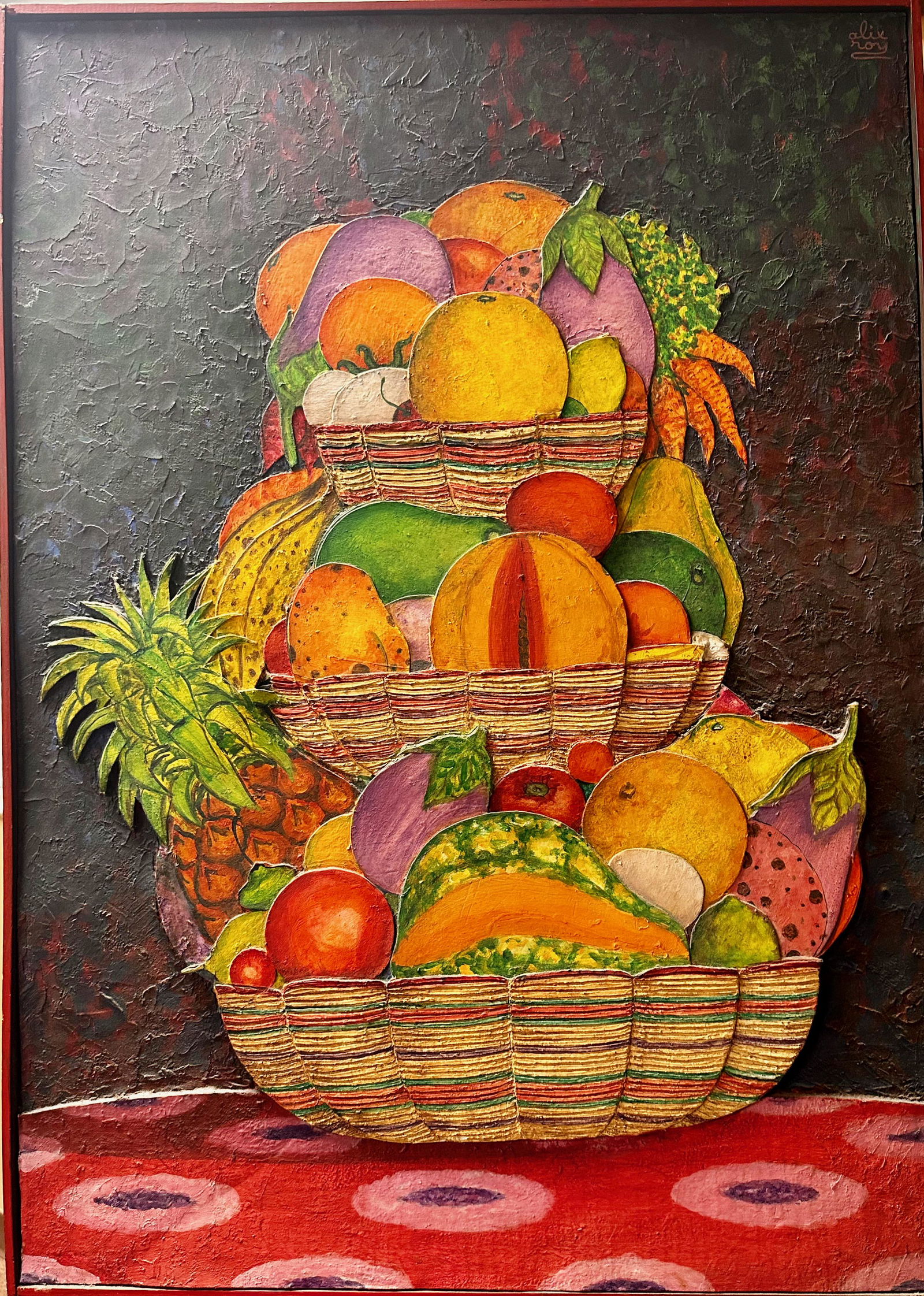 Powerful Alix Roy Haitian Oil Painting Signed (1 of 5)