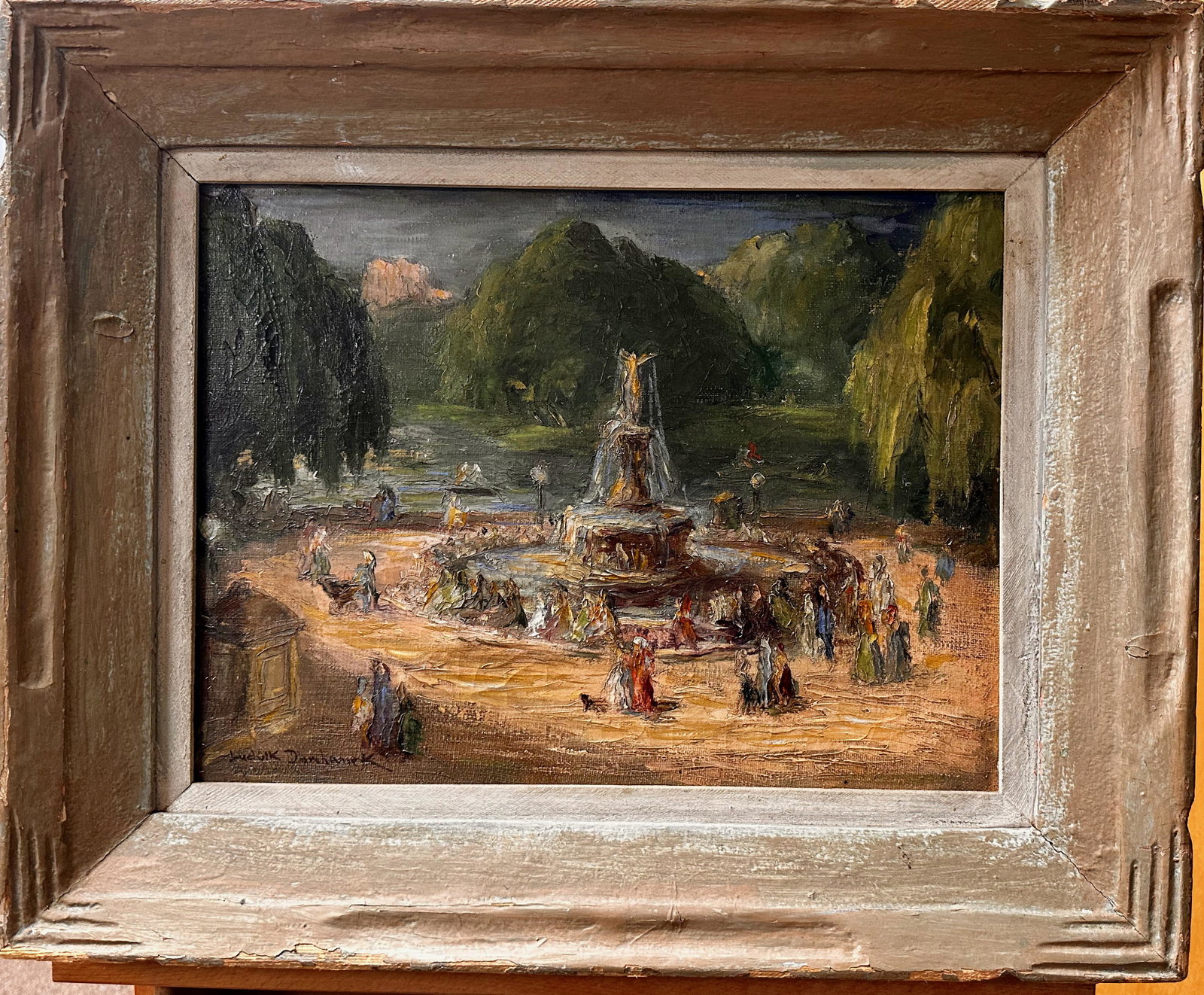 Ludvic Durchanek American Modernist New York City Scene Oil Painting: Ludvic Durchanek American Modernist New York City Scene Oil Painting. Oil on Canvas; Ludvic Durchanek; NYC scene; probably Central Park; SLL; 12 x 16 Ludvik “Louis” Durchanek1902-1976Ludvik W. (Lo