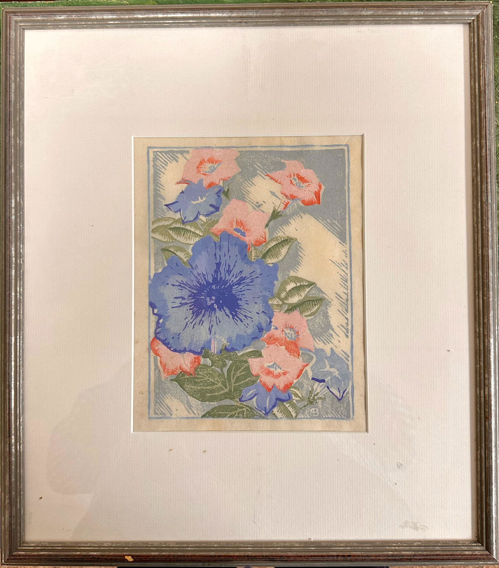 Floral Colored Woodblock (1 of 4)