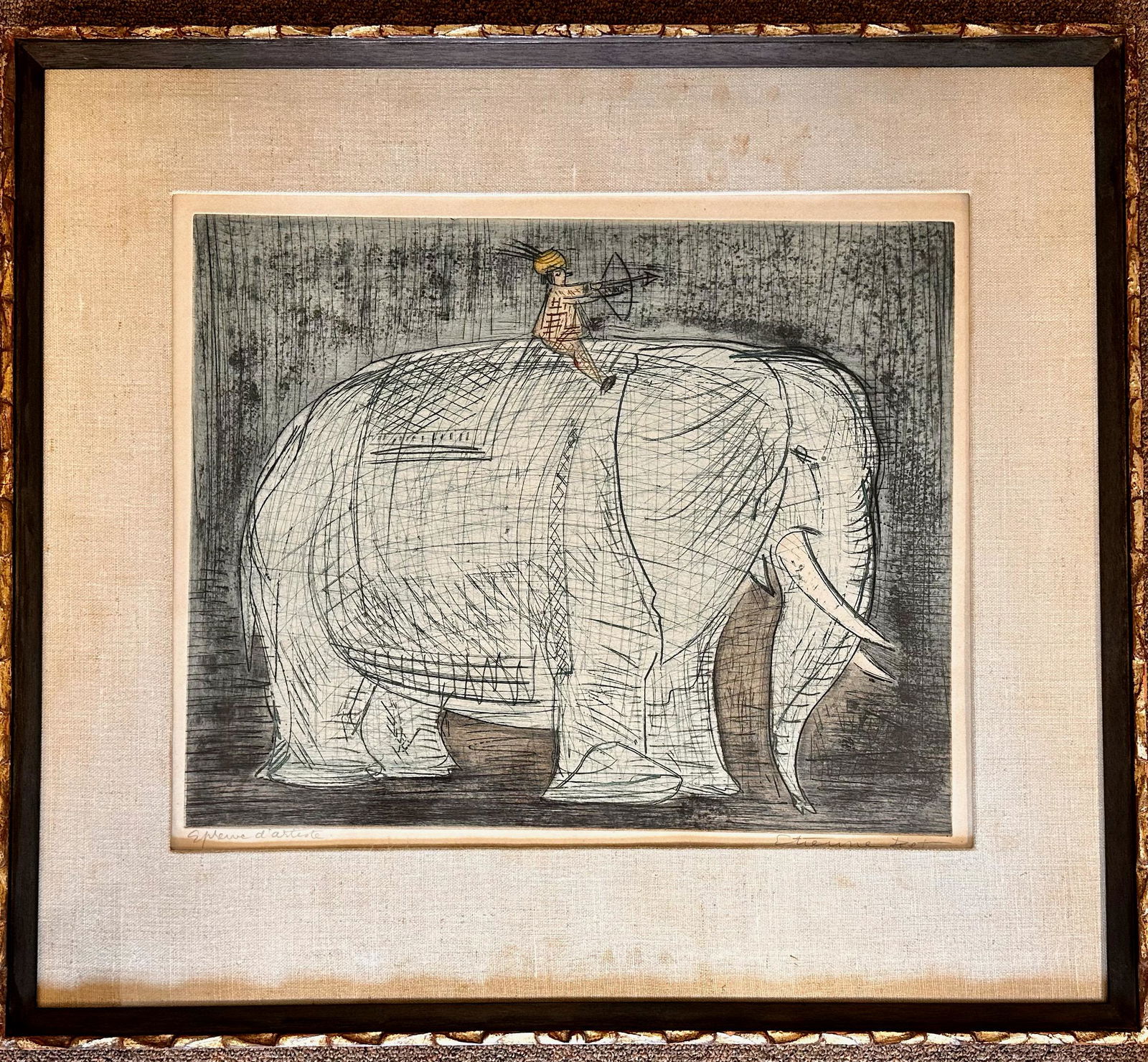 Etienne Ret French Artist Colored Etching signed (1 of 6)